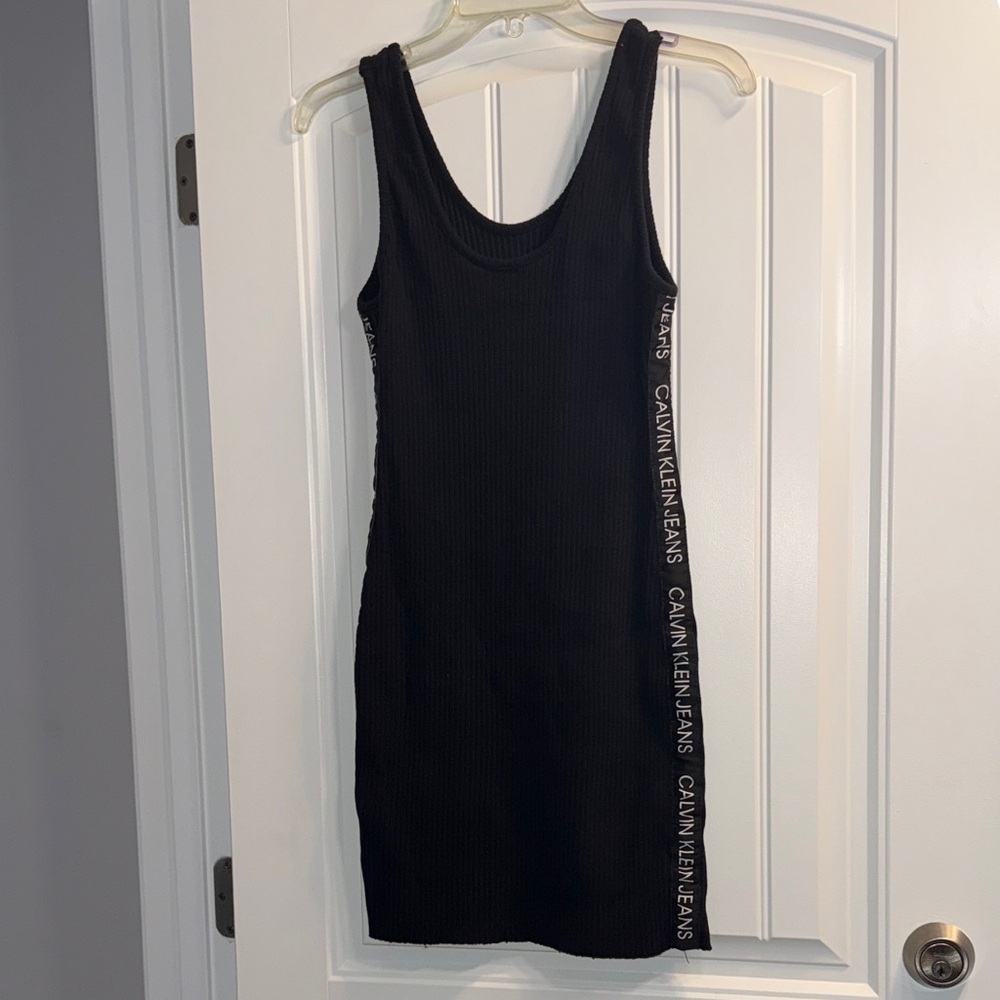 Calvin Klein Black Ribbed Mini Dress